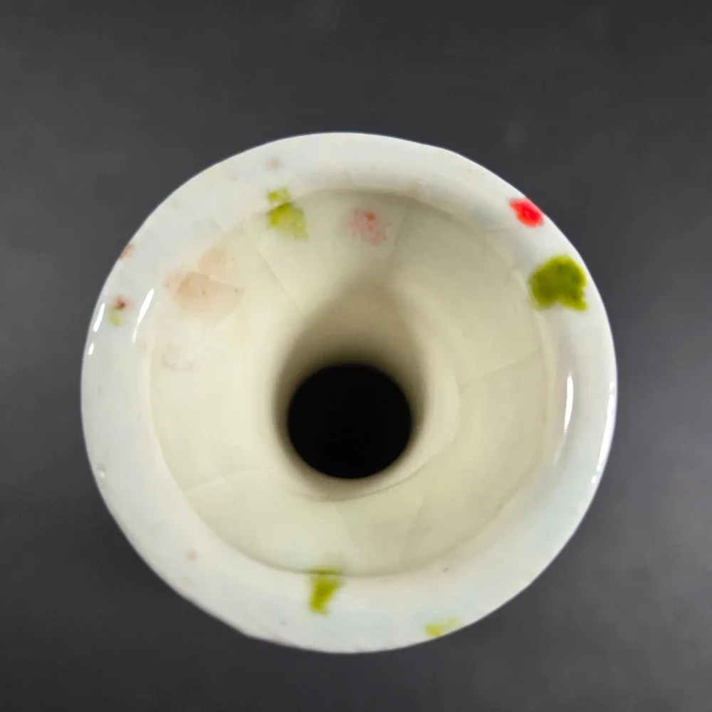 Bud Vase Multicolor Splatter Paint Ceramic Vintage Home Decor Small 6.5in